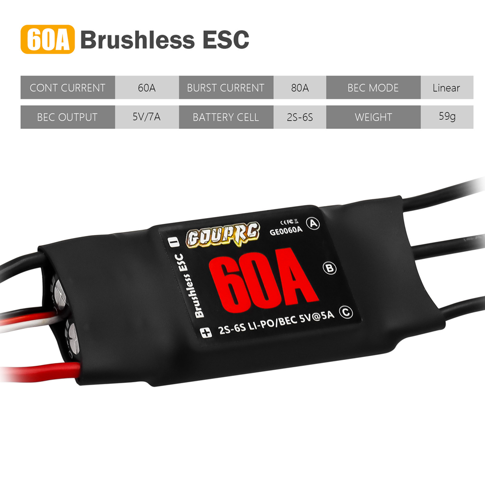 60A Brushless ESC 2-6S Electri - Rc Helicopter Electric recension och pris