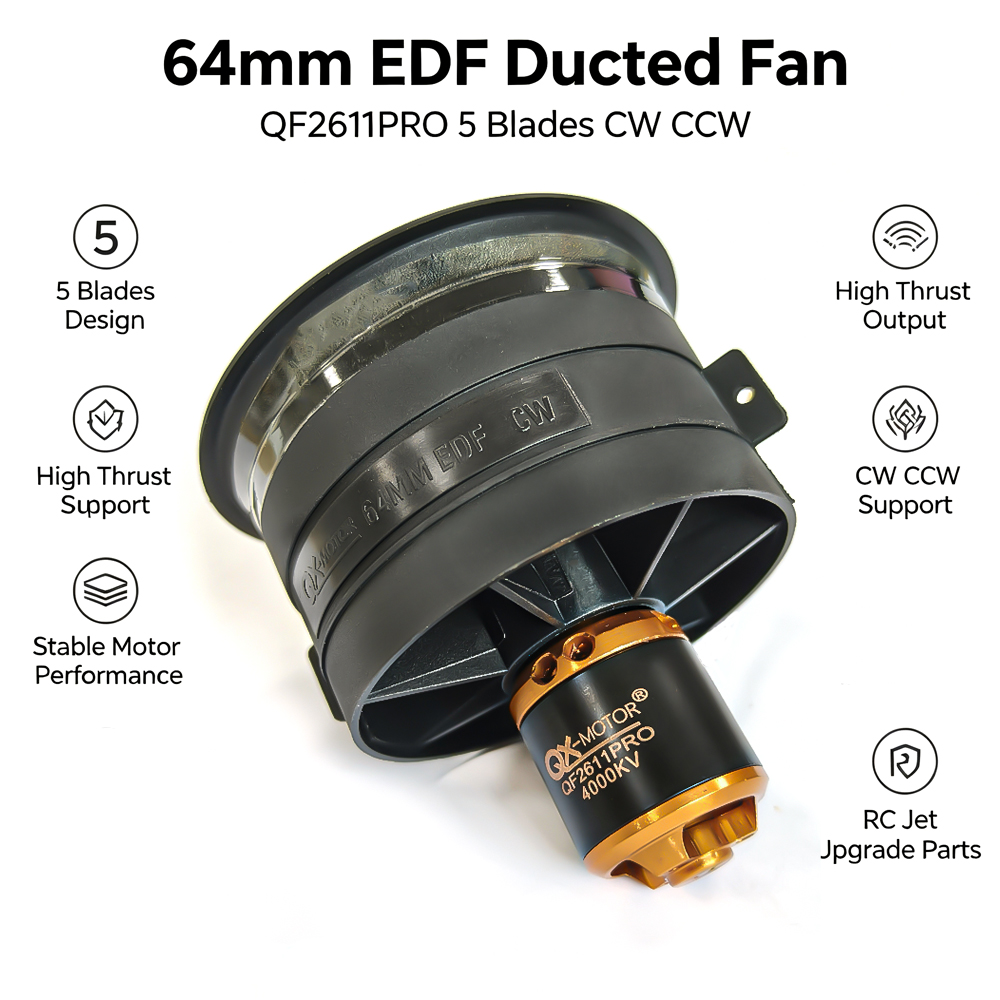 QX-MOTOR 64mm EDF 5 Blades Duc - Rc Helicopter Blade recension och pris